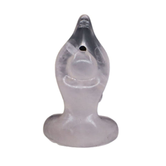 Clear Quartz Yoga Figurine Carved from Natural Stone - Exquisite Crystals