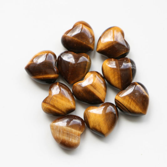 Tigers Eye Crystal Heart Stones - Exquisite Crystals