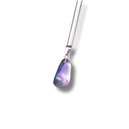 Angel Aura Tumbled Pendant on Sterling Silver Chain - Exquisite Crystals