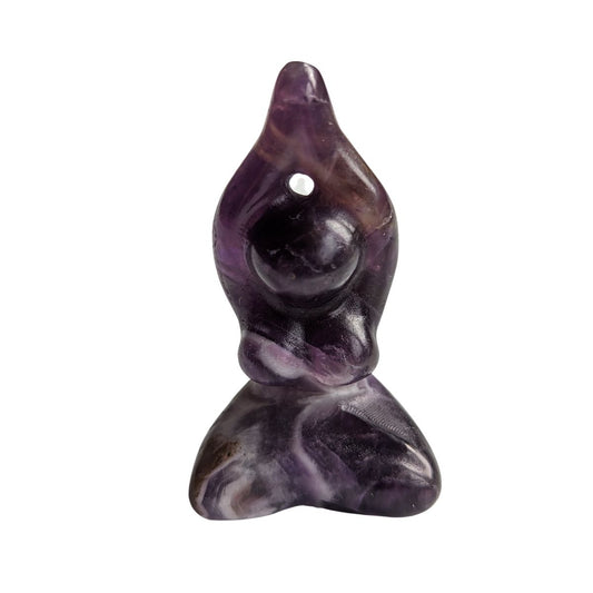 Amethyst Yoga Figurine Carved from Natural Stone - Exquisite Crystals