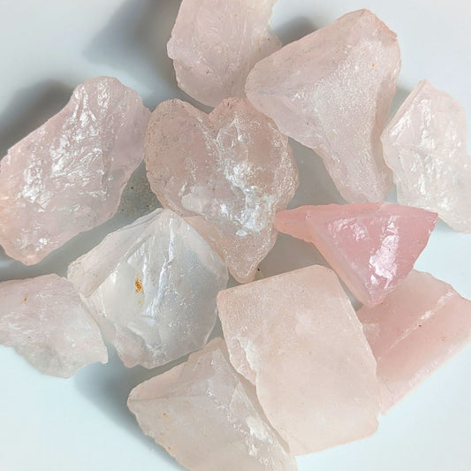 Rose Quartz Crystal Rough Stones - Exquisite Crystals