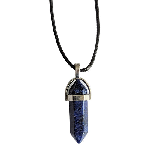Sodalite Crystal Fixed Point Pendant Necklace