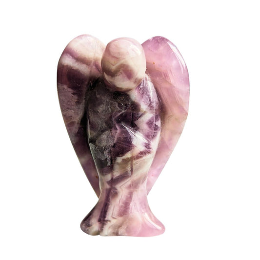 Small Amethyst Crystal Angel Figurine Carved from Natural Stone - Exquisite Crystals