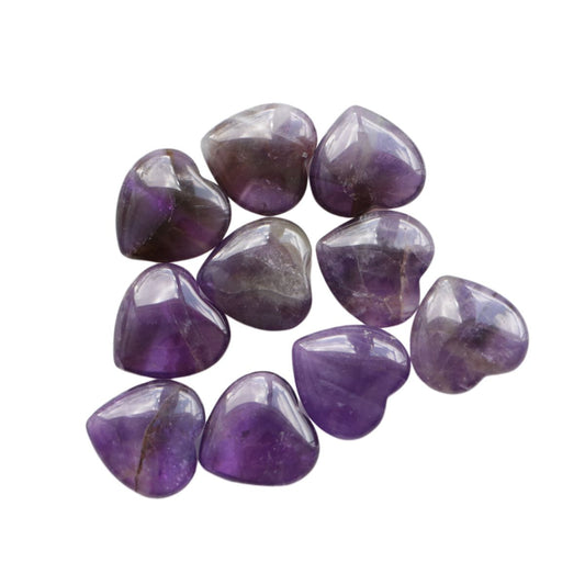 Amethyst Crystal Heart Stones