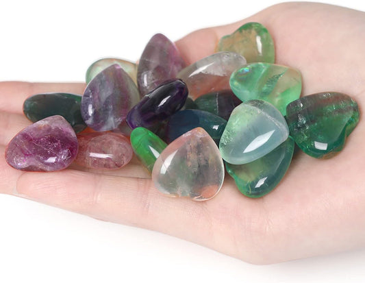 Fluorite Crystal Heart Stones - Exquisite Crystals