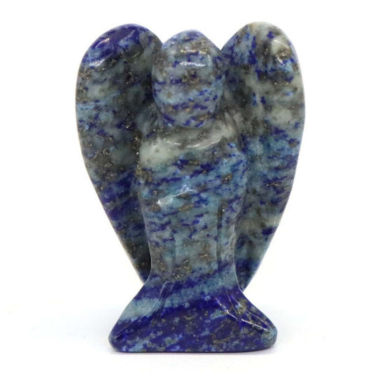 Lapis Lazuli Small Crystal Angel Figurine Carved from Natural Stone - Exquisite Crystals