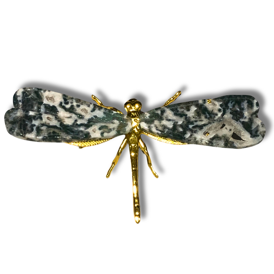 Moss Agate Dragonfly